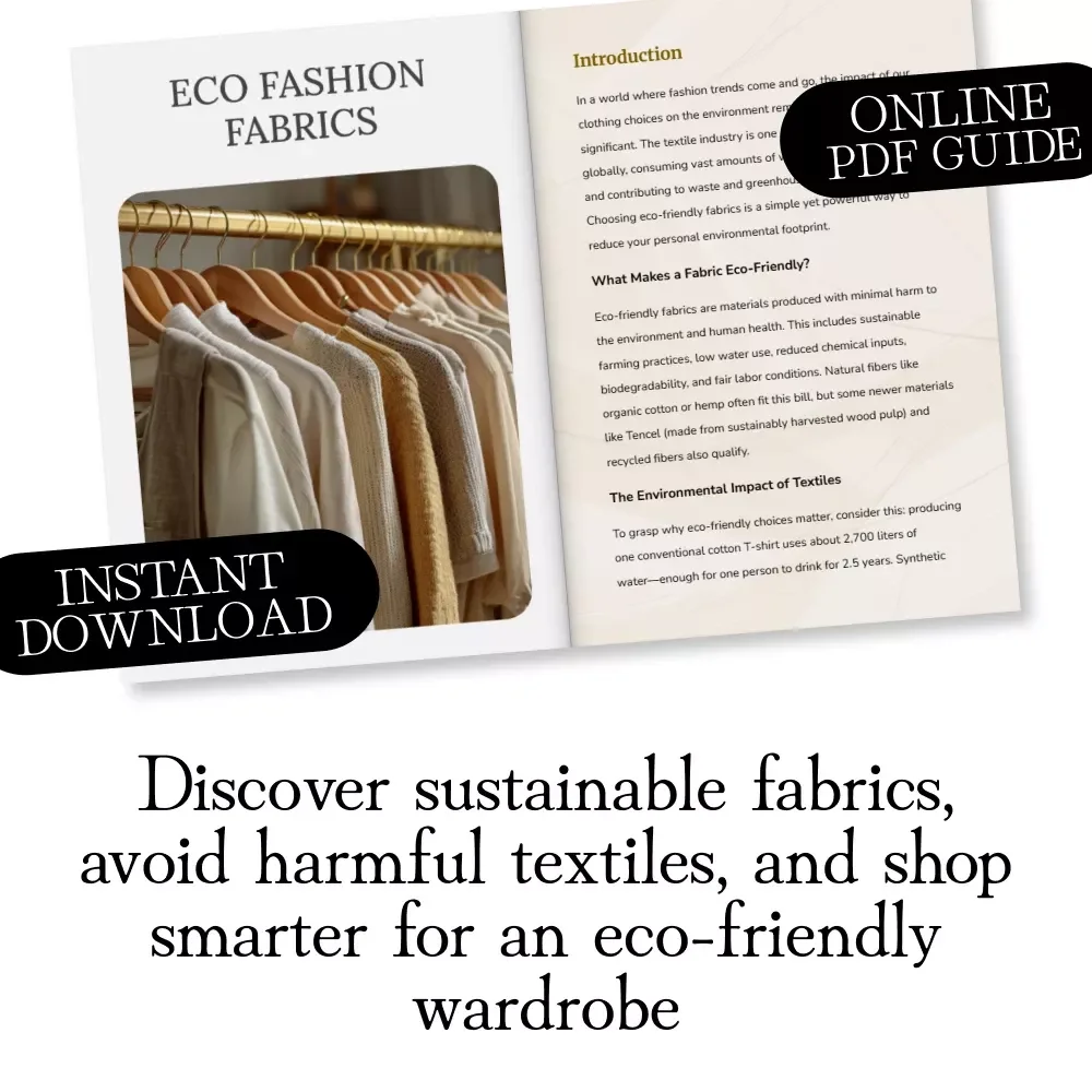 Eco-Friendly Fabrics Guide: What to Buy & Avoid | Eco Fashion Fabrics Digital Download | Sustainable Shopping eBook & Checklist for Conscious Consumers