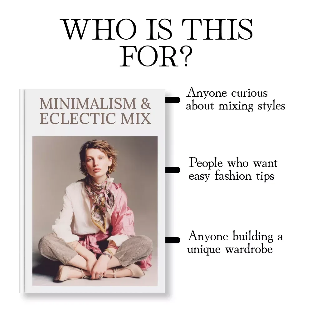 Minimalism & Eclectic Mix Guide | How To Mix Minimalism With Eclectic Style | Digital Download Wardrobe & Fashion Styling eBook