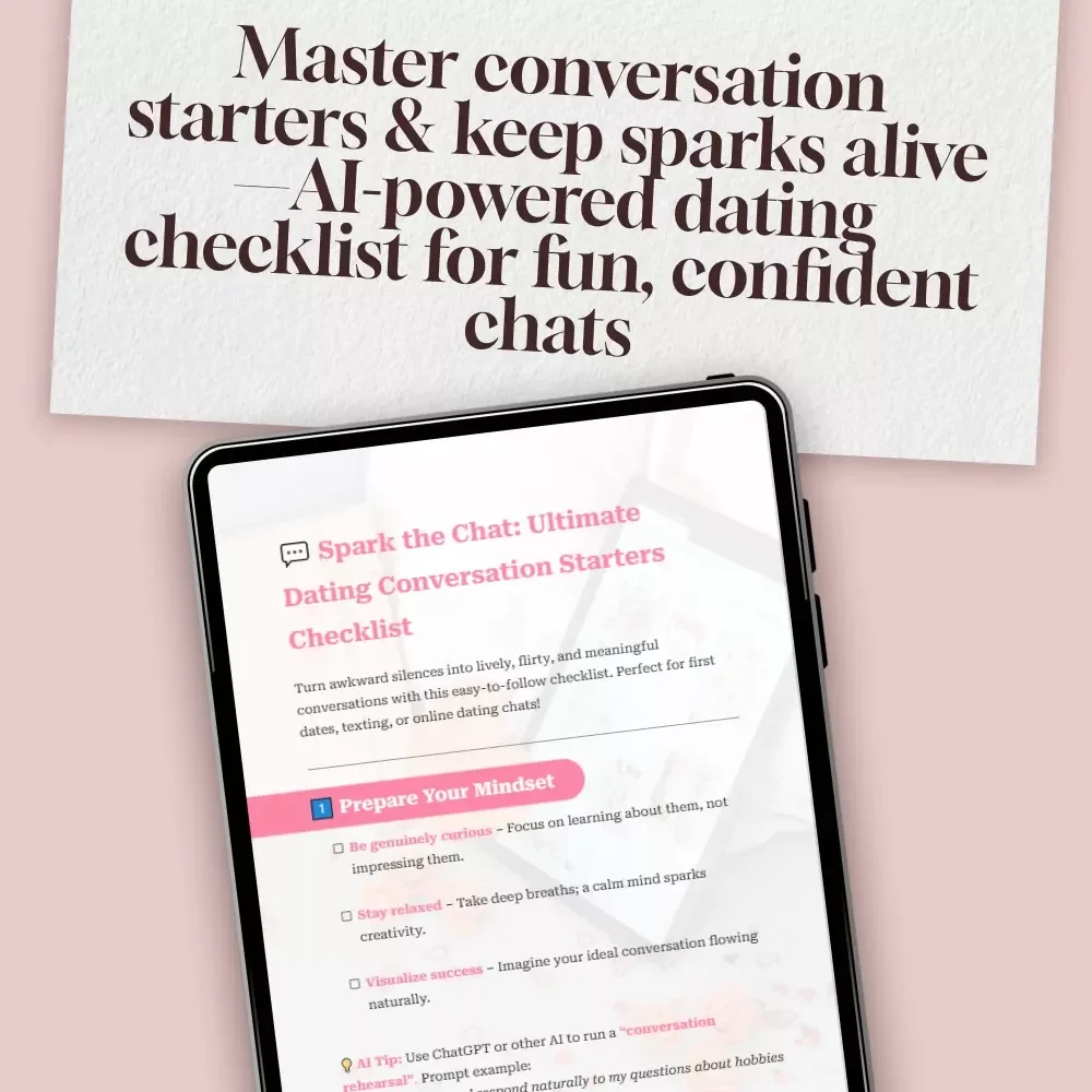 Spark the Chat: Ultimate Dating Conversation Starters Checklist | Digital Download Guide for Better Conversations, Fun Icebreakers & Dating Confidence