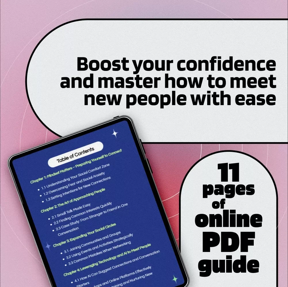 Guide to Meeting New People with Confidence | Digital Download | How to Meet New People eBook for Social Confidence, Networking & Making Friends