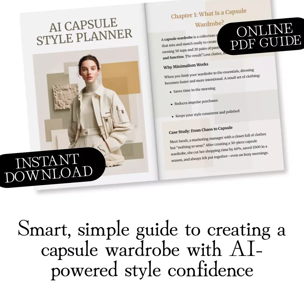AI Capsule Style Planner | Digital Guide | AI-Driven Capsule Wardrobe Planner for Minimalist Fashion, Outfit Planning, and Style Confidence