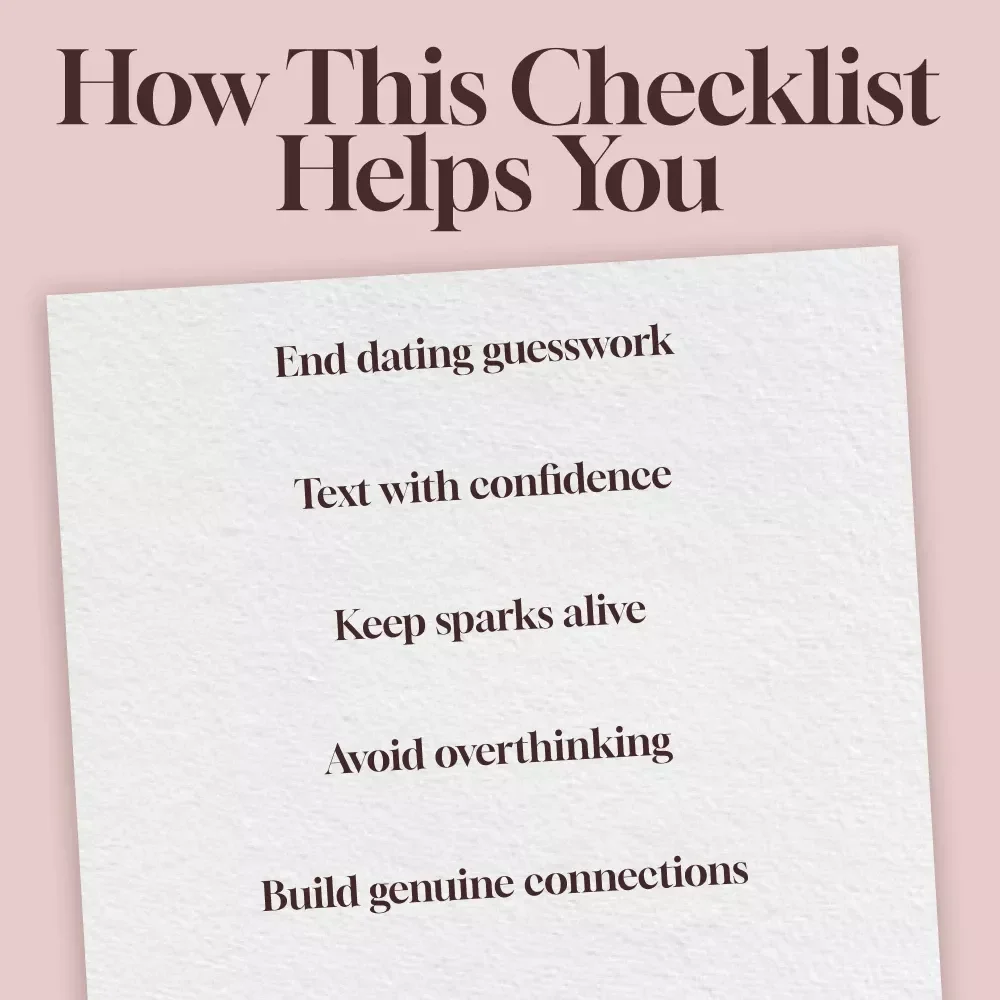 Should a Woman Text After the First Date | Digital Checklist for Women’s Dating Confidence, eBook Style Guide, First Date Etiquette PDF