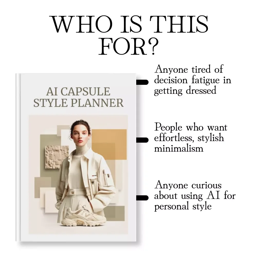 AI Capsule Style Planner | Digital Guide | AI-Driven Capsule Wardrobe Planner for Minimalist Fashion, Outfit Planning, and Style Confidence