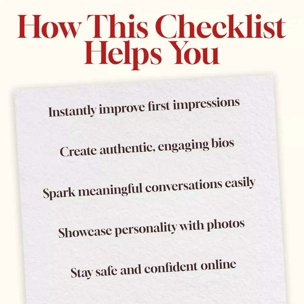 Swipe Right Success: Dating Profile Checklist | Dating Profile Tips | Digital Download Guide for Better Matches