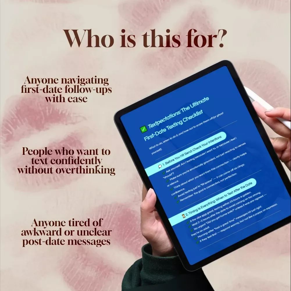 Textpectations: The Ultimate First-Date Texting Checklist | Digital Download Guide for When to Text After First Date, Flirty Message Templates & Dating Confidence Tips