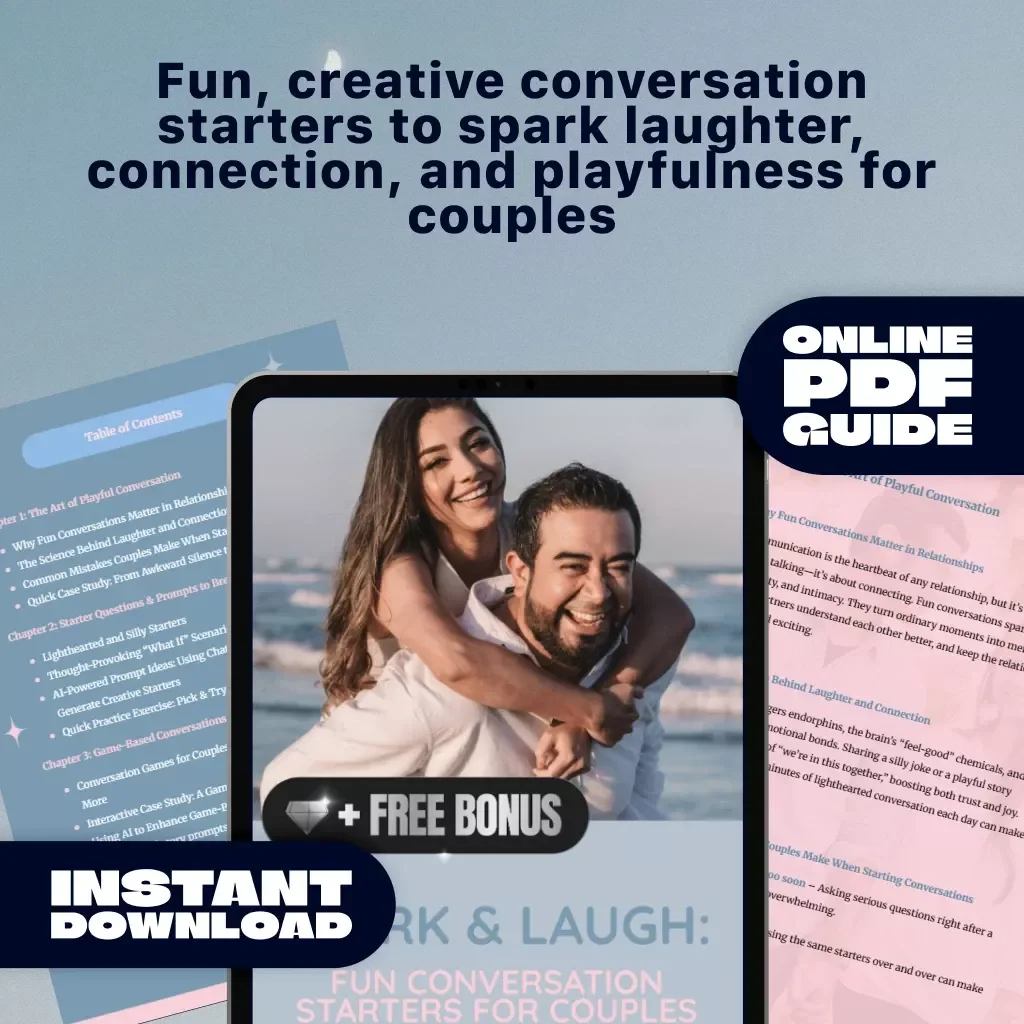 Spark & Laugh: Fun Conversation Starters for Couples | Digital Download Guide for Playful Connection, Laughter, and Lasting Bond