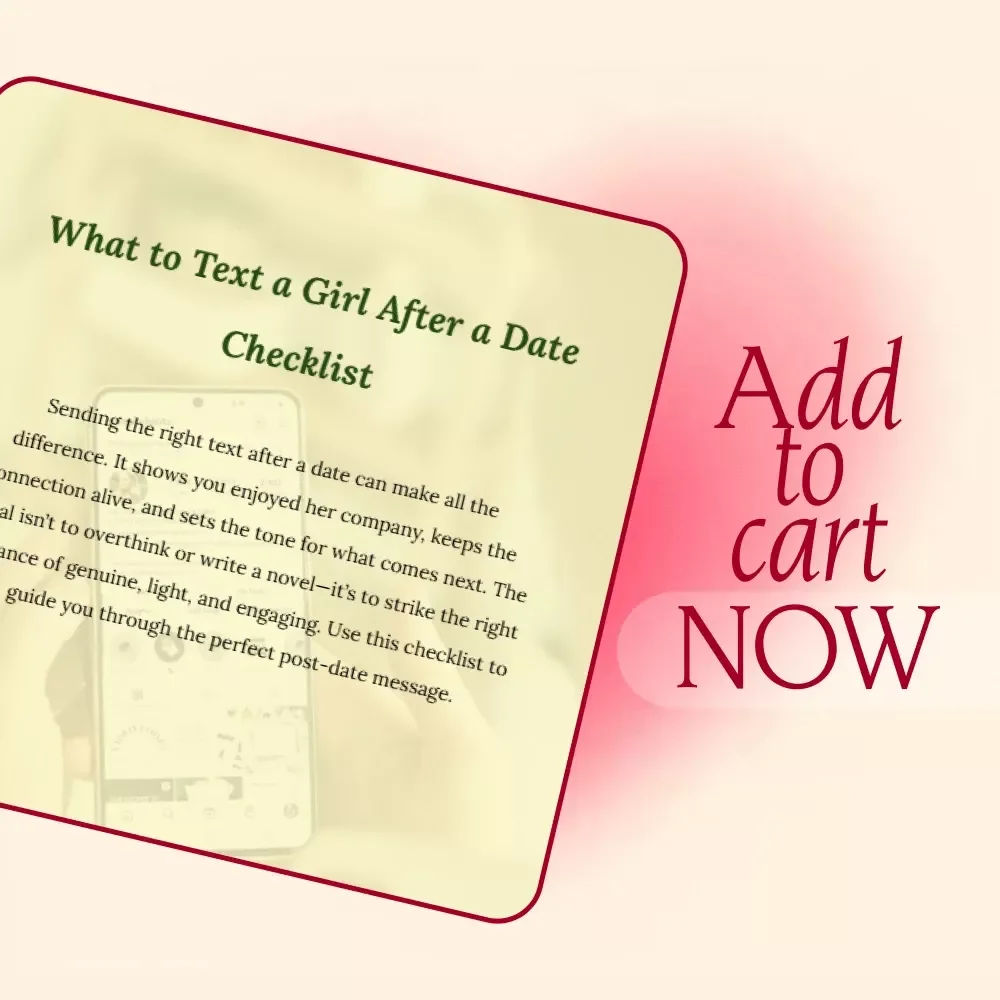 What to Text a Girl After a Date Checklist | Digital Download | Flirty & Fun Post-Date Texting Guide for Men