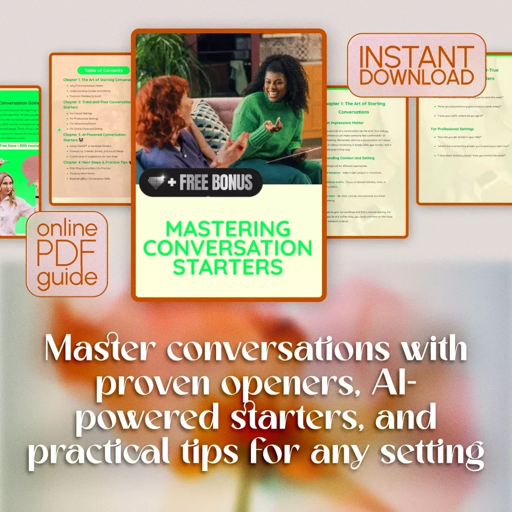 Mastering Conversation Starters | Best Conversation Starters Guide for Networking, Dating, and Everyday Chats | Digital Download