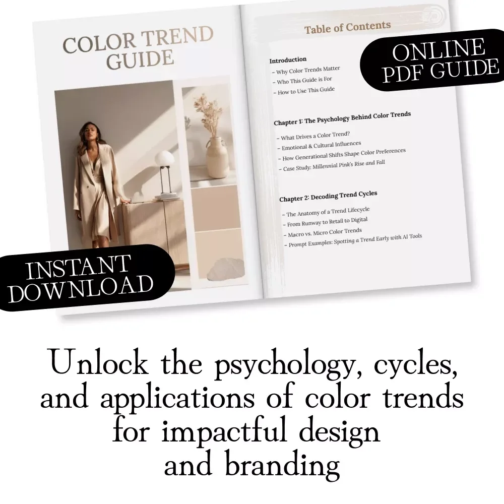 Color Trend Guide | Digital Download | eBook for Designers, Marketers & Creatives | Trend Forecasting & Application Guide