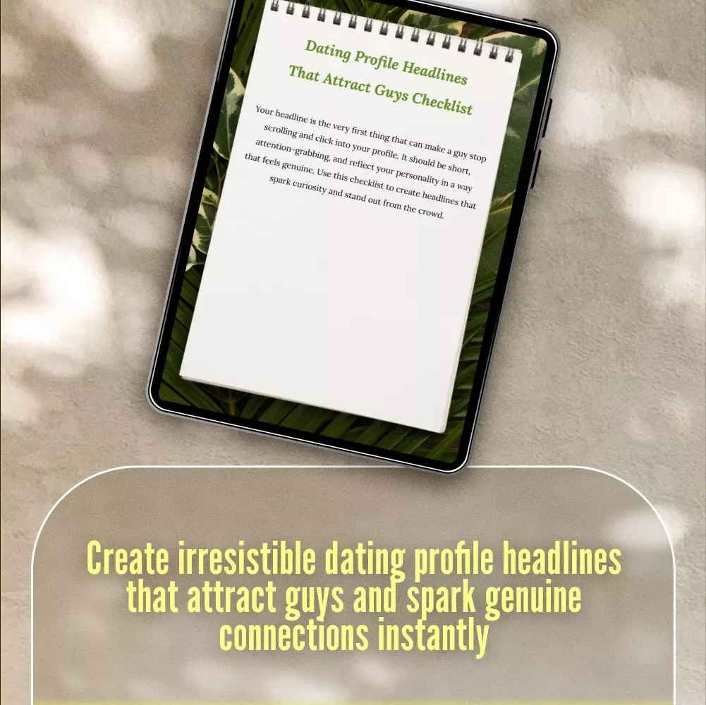 Dating Profile Headlines That Attract Guys Checklist | Digital Download Guide for Catchy Online Dating Headlines, Flirty & Fun Profile Ideas, and Attention-Grabbing Dating Profile Headlines to Attract Guys