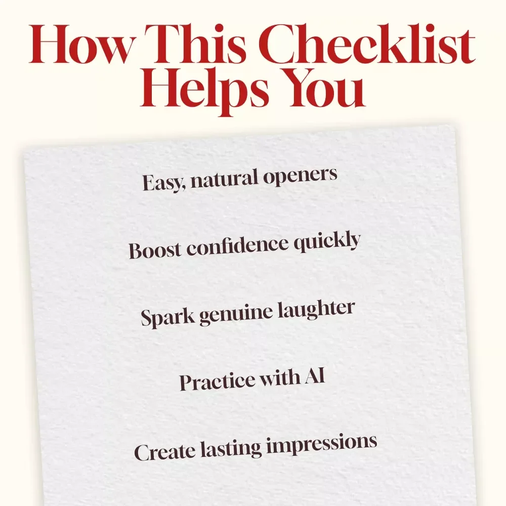 The Ultimate Conversation Starter Checklist: Spark Fun with Any Girl | Digital Download eBook Guide for Good Conversation Starters with a Girl, Fun Dating & Social Confidence Tips