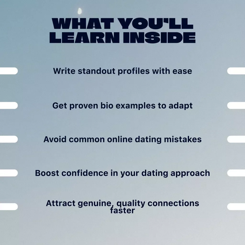 Dating Bio Edge for Men | Guide with Dating Profile Bio Examples Male | Digital Download eBook & Checklist for Winning Online Profiles