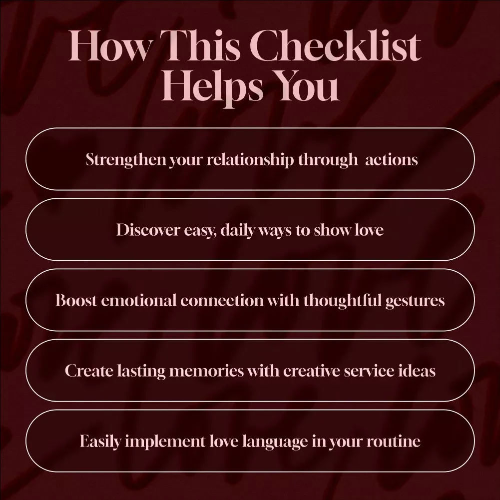 The Ultimate “Acts of Service” Love Language Checklist – 50+ Creative Ideas for Acts of Service Love Language