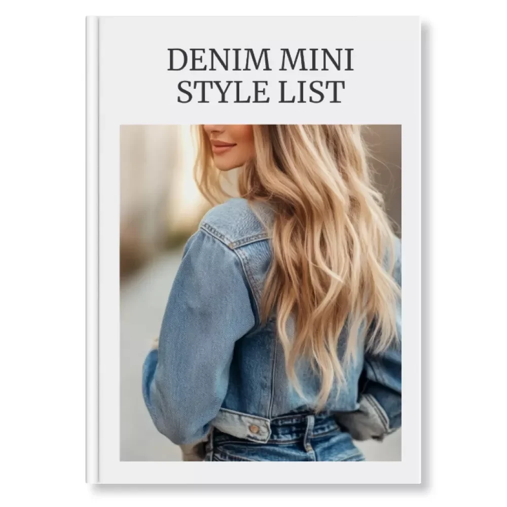 Denim Mini Style List | Denim Mini Skirt Style Playbook | Outfit Ideas Checklist & Digital Styling Guide