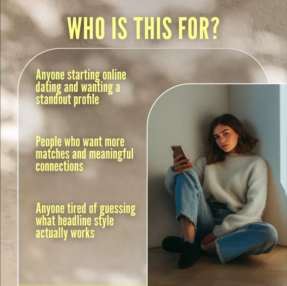Dating Profile Headlines That Attract Guys Checklist | Digital Download Guide for Catchy Online Dating Headlines, Flirty & Fun Profile Ideas, and Attention-Grabbing Dating Profile Headlines to Attract Guys
