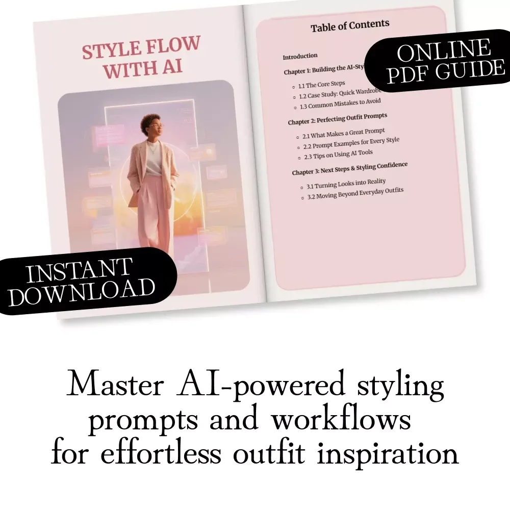 Style Flow with AI | Digital Guide to AI-Stylist Outfit Creation Workflow, Fashion Prompts & Wardrobe Transformation