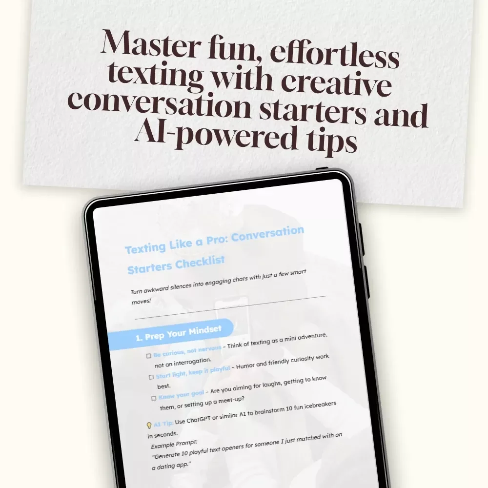 Texting Like a Pro: Conversation Starters Checklist | Fun, Flirty & Creative Conversation Starters for Texting