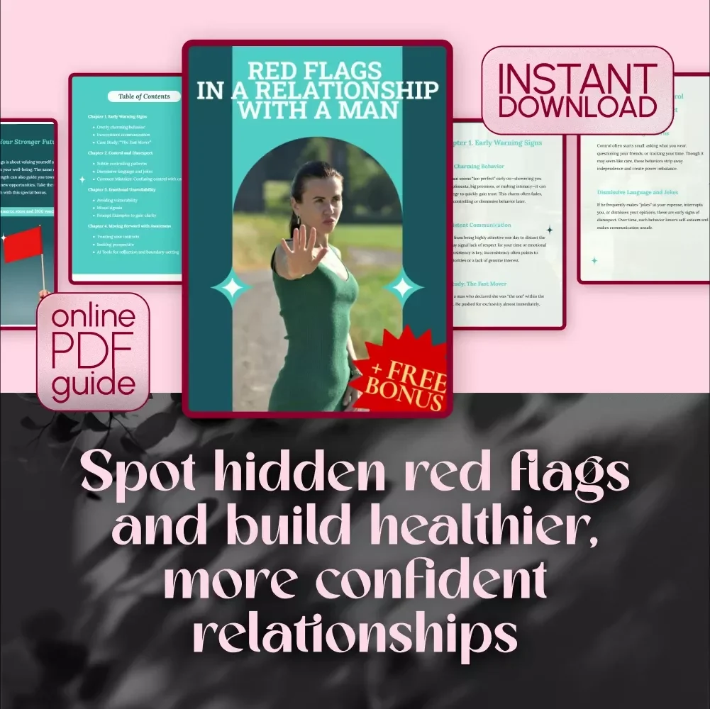 Red Flags in a Relationship with a Man | Digital Guide for Women | Spotting Warning Signs, Emotional Unavailability & Control