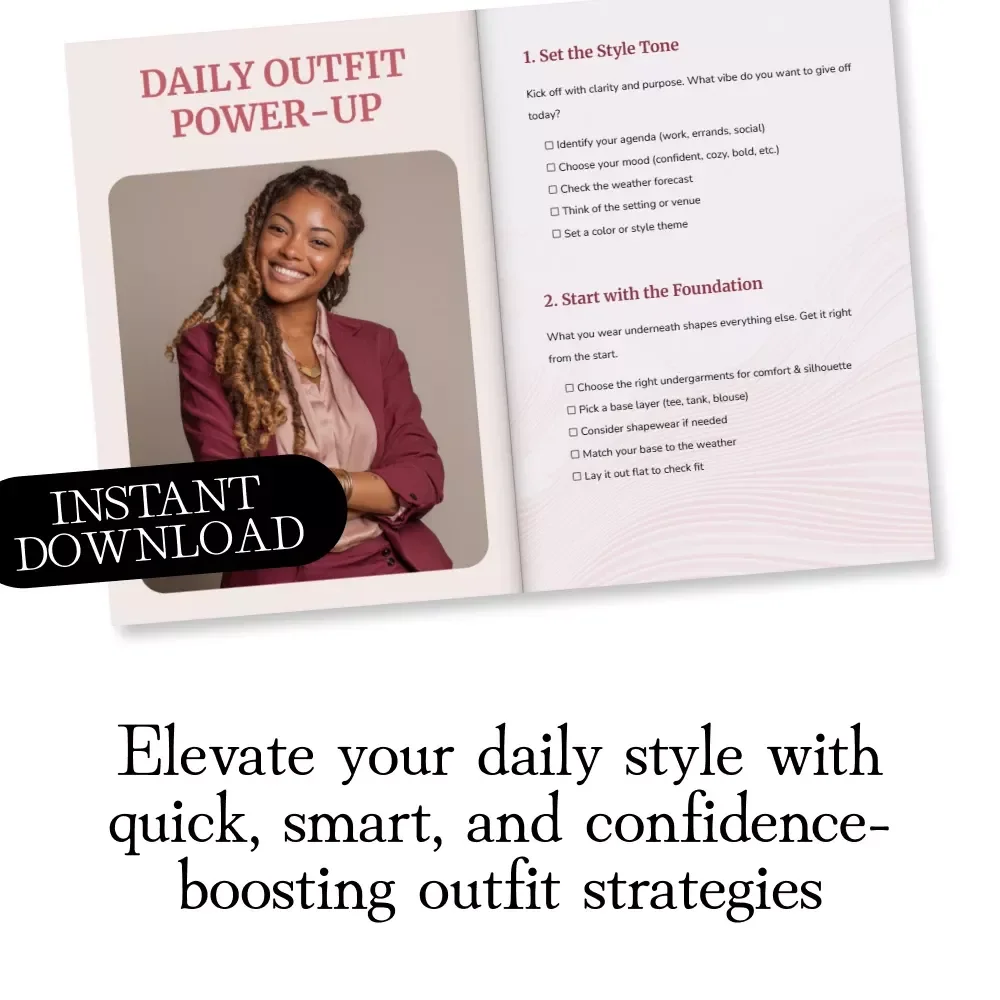 Daily Outfit Power-Up Checklist | 10-Minute Outfit Planning Routine for Every Day | Digital Download Wardrobe Guide