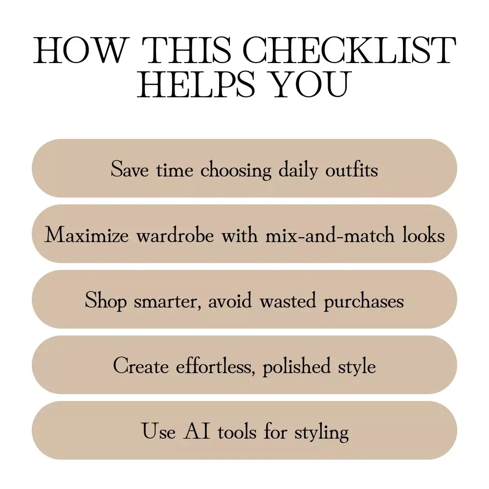 Chic Minimalism Formula | Meaningful Minimalism Outfit Recipe Checklist | Capsule Wardrobe, Outfit Planning, Style Vision Guide