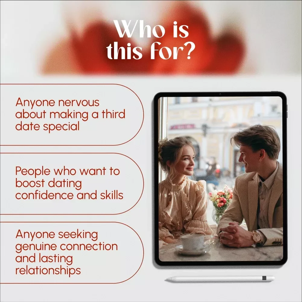 Third Date Success: Rules, Tips, and Confidence Boosters | Digital Dating Guide for Confidence, Connection, and Relationship Building | eBook, PDF, Checklist for Singles and Modern Dating