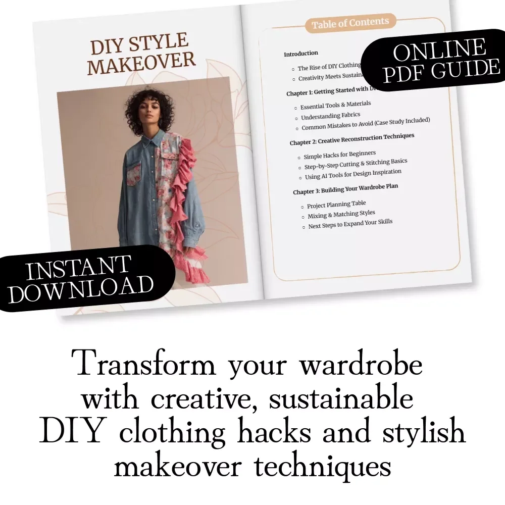 DIY Style Makeover | Reconstructed Clothing DIY Planner | Creative Wardrobe Guide & eBook for Fashion Sustainability