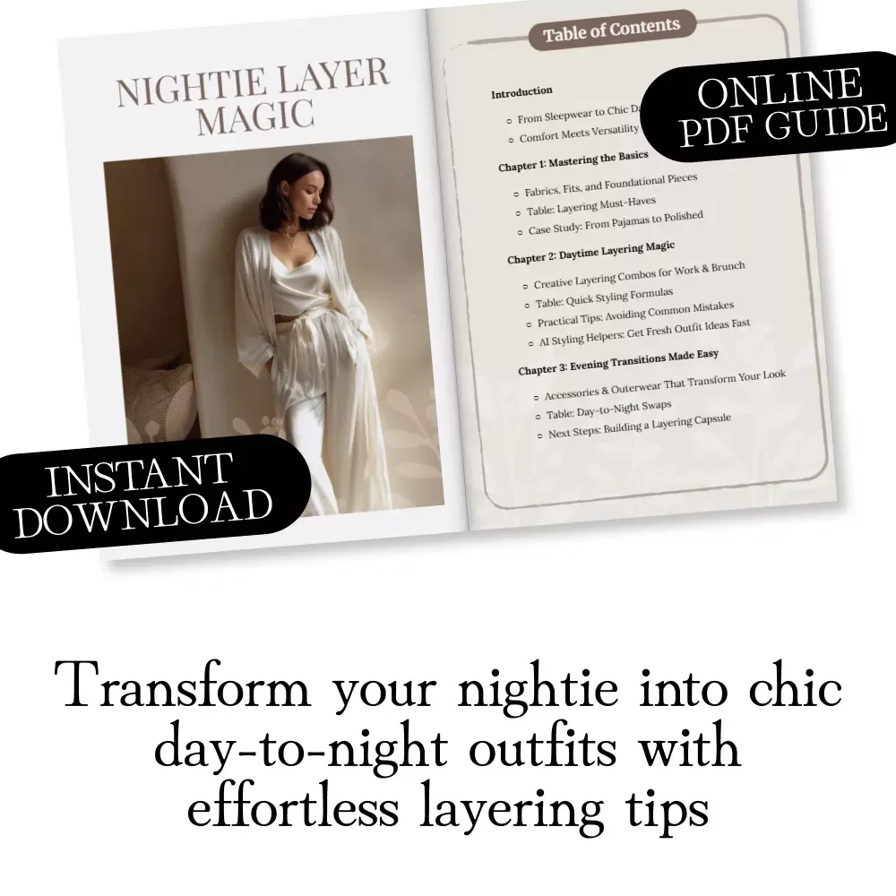 Nightie Layer Magic | Nightie Dress Layering Guide | Digital Styling eBook for Sleepwear to Daywear Outfit Inspiration