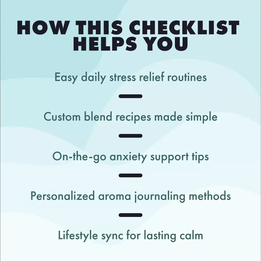 The Ultimate Aromatherapy & Anxiety Relief Checklist | Printable Self-Care Digital Download | Stress Relief Guide for Natural Wellness