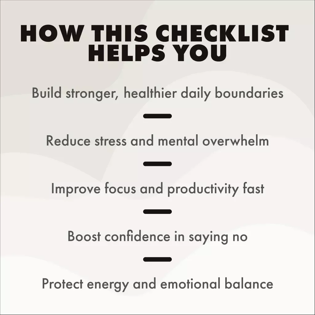 The Daily Boundary Check-In Playbook | Printable Self-Care Checklist | Digital Download for Mindfulness, Emotional Wellness & Healthy Boundaries