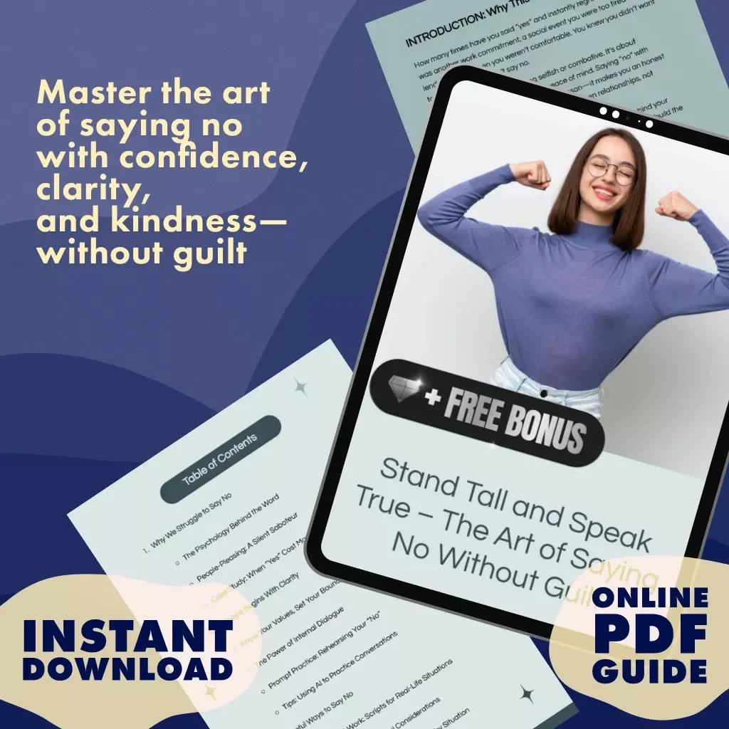 Stand Tall and Speak True – The Art of Saying No Without Guilt | Say ‘No’ With Confidence Guide | Digital Download Self-Help eBook