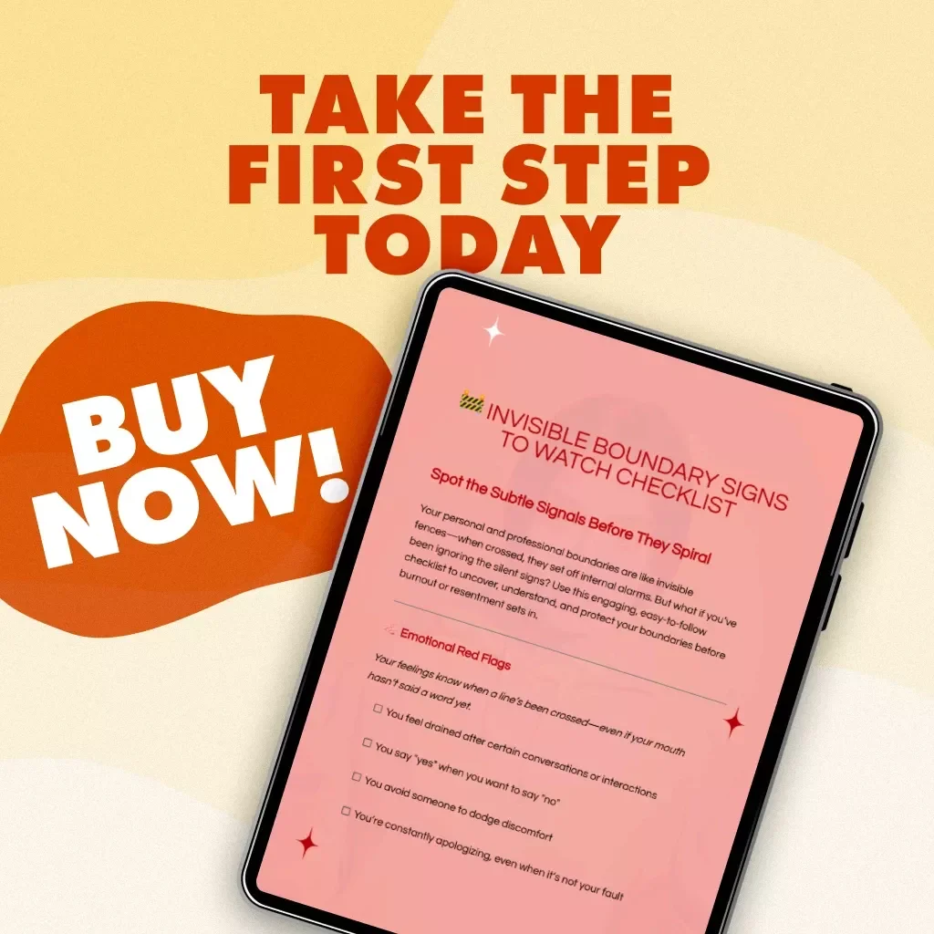 Invisible Boundary Signs to Watch Checklist | Digital Download | Self-Care, Mental Health, Workplace Balance, Emotional Wellness Guide