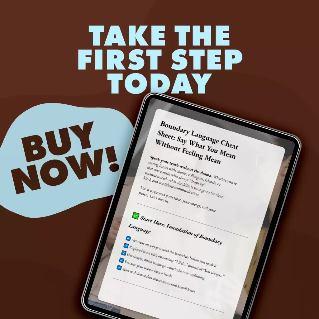 Boundary Language Cheat Sheet: Say What You Mean Without Feeling Mean | Digital Download Checklist for Confident Communication & Setting Healthy Boundaries