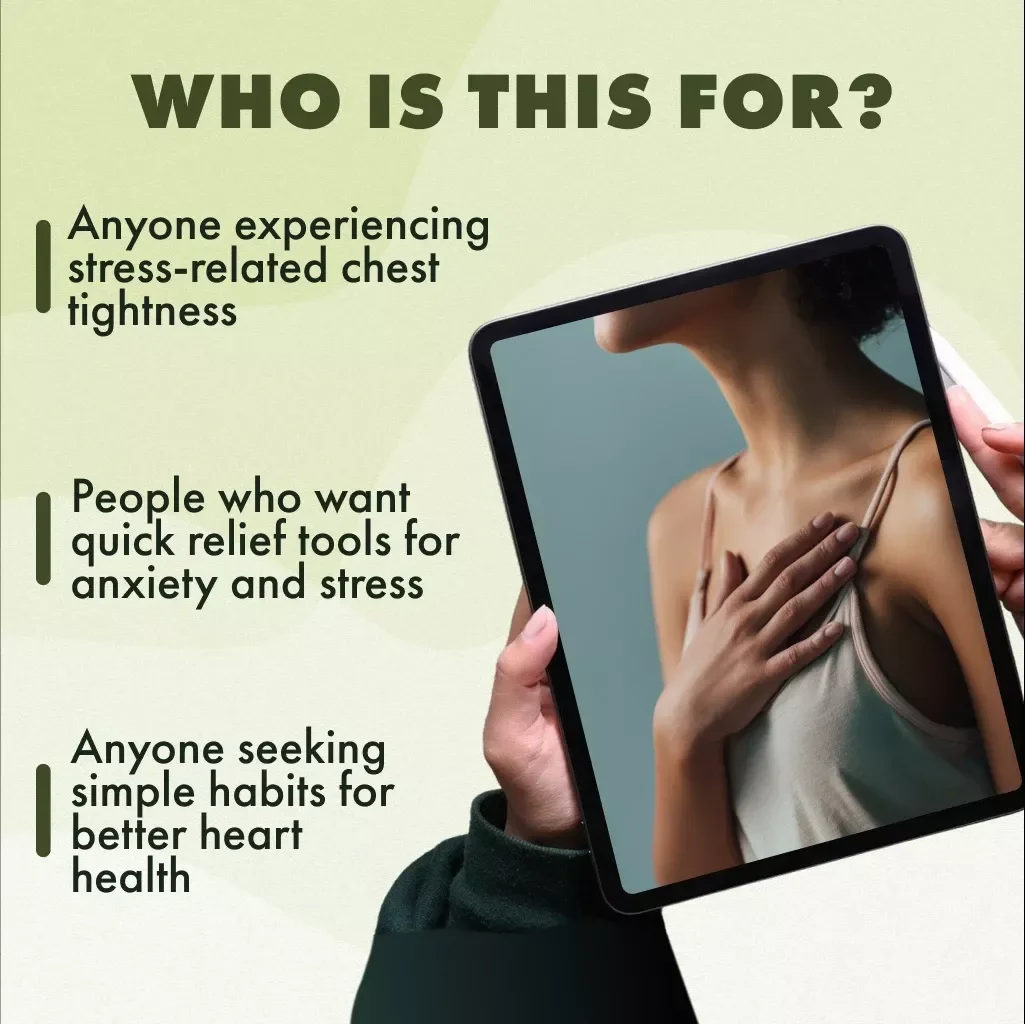 Calm Chest, Calm Mind: A Practical Guide to Relieving Stress-Induced Chest Pain | Stress Relief eBook, Digital Download Guide, Anxiety Chest Pain Checklist