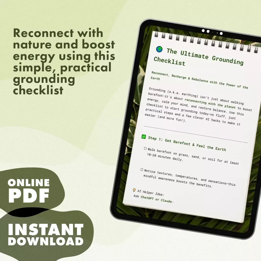 The Ultimate Grounding Checklist | Digital Download | Wellness Guide for Reconnect, Recharge & Rebalance | Benefits of Grounding