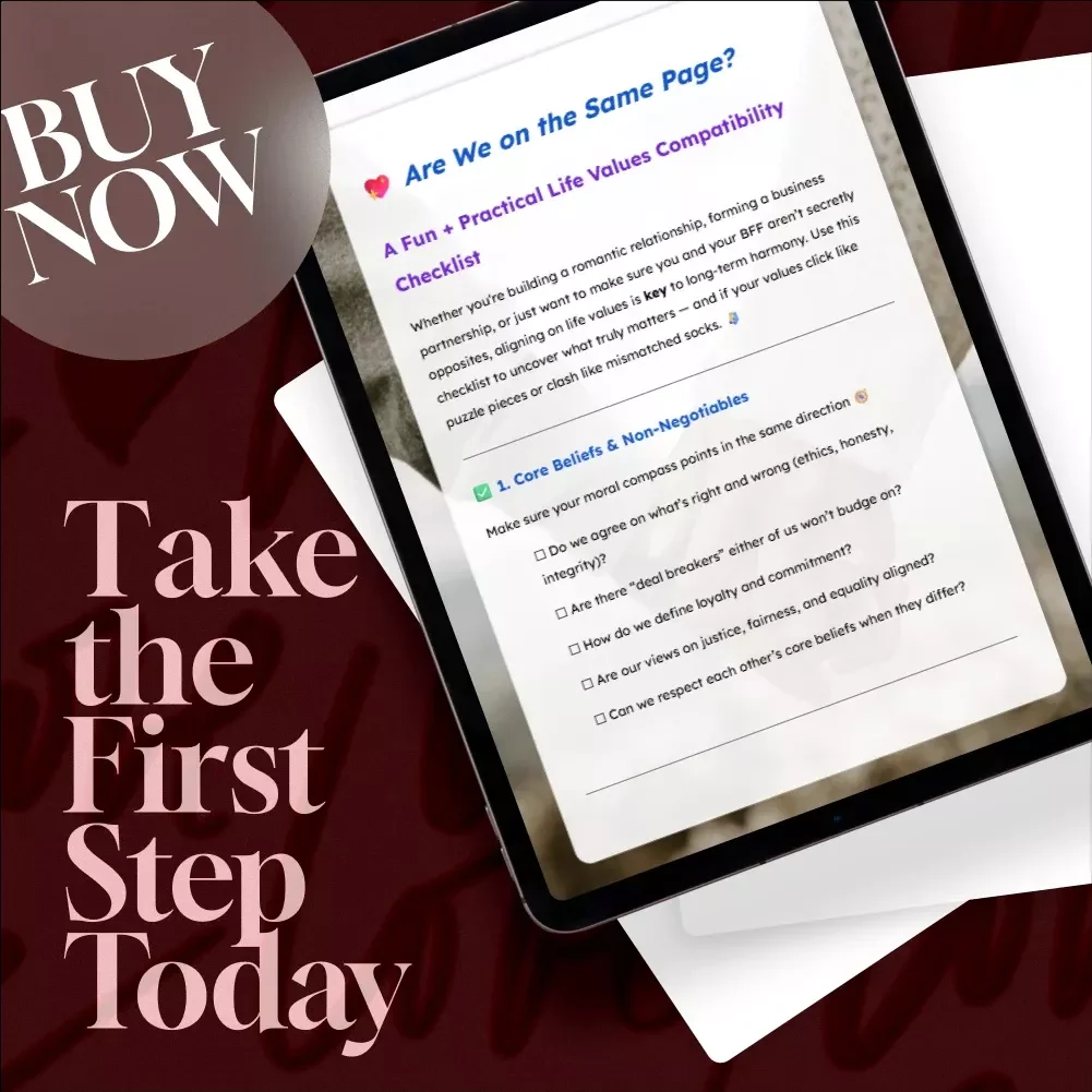 Are We on the Same Page | Life Values Compatibility Checklist | Digital Download eBook & Printable Guide for Relationships, Friendships, and Partnerships