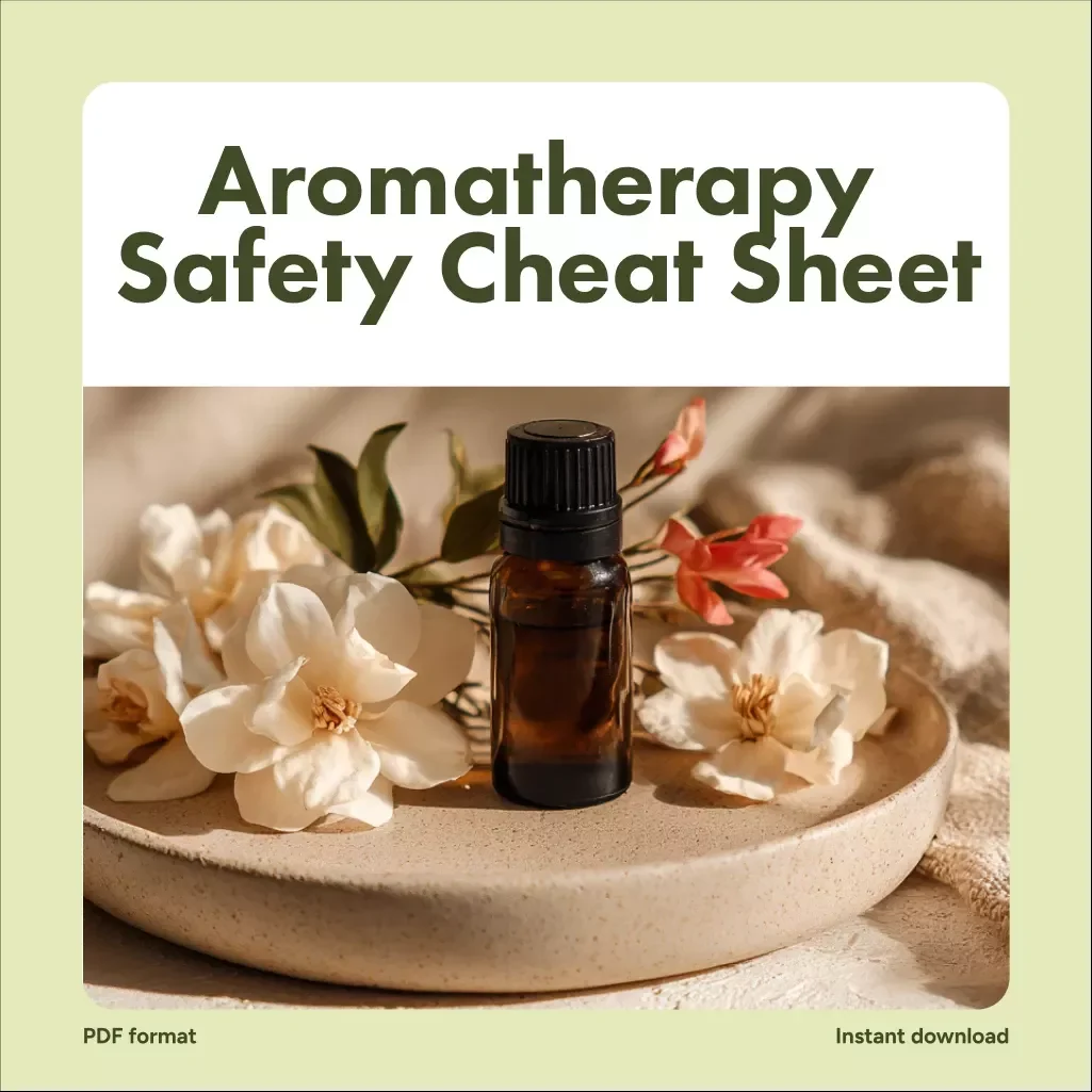 Aromatherapy Safety Cheat Sheet | Essential Oil Safety Guide | Printable Digital Download Checklist for Beginners & Professionals | Holistic Wellness & Natural Living Tool