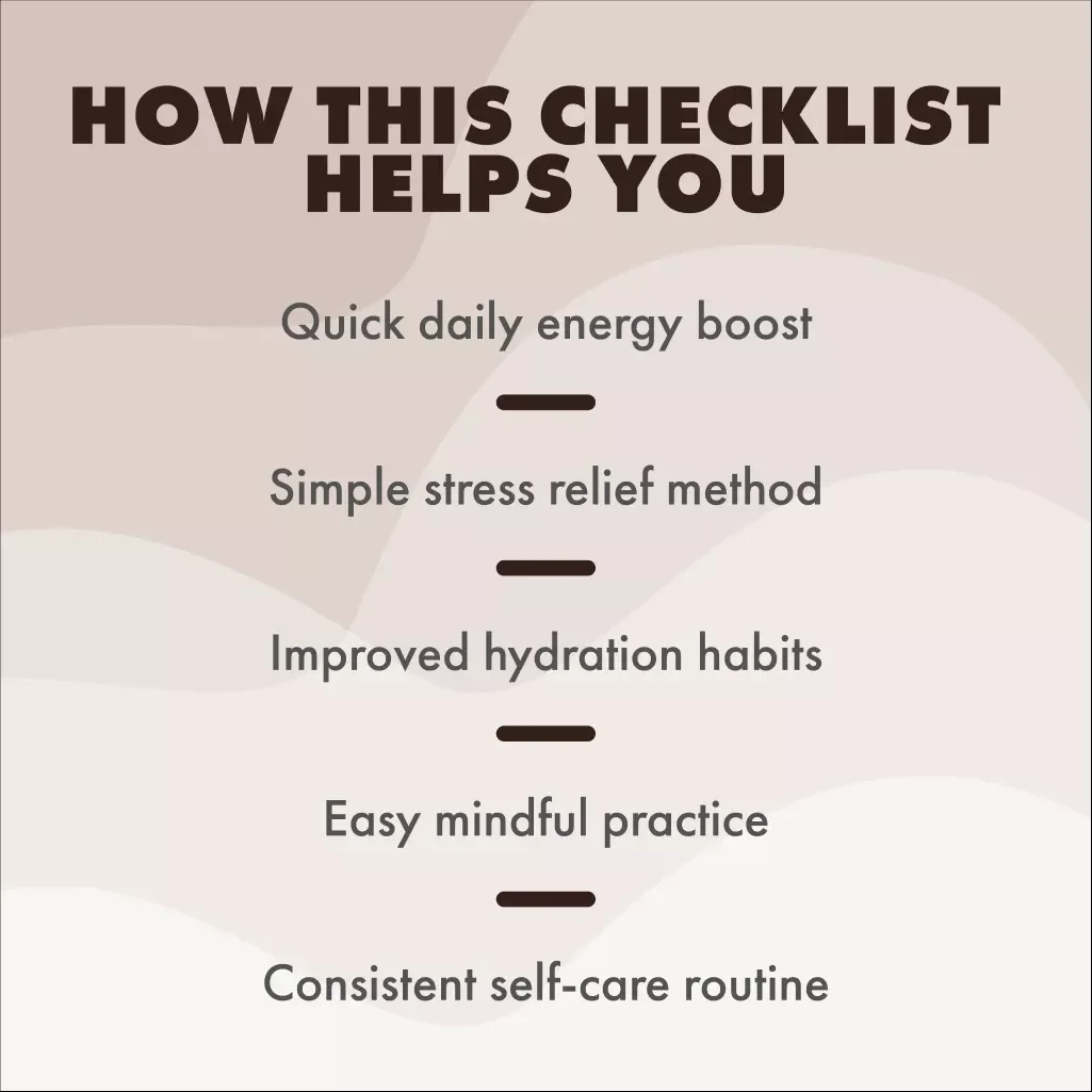 Daily 5-Minute Breath & Drink Plan: Quick Checklist for Mind & Body Boost | Digital Download Guide, eBook, Wellness Routine, Morning Ritual, Self-Care & Hydration Checklist