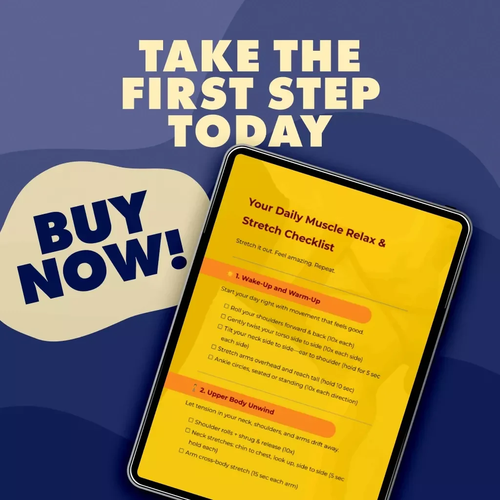 Your Daily Muscle Relax & Stretch Checklist | Digital Download Wellness Routine | Daily Muscle Relax Stretch Sequence for Morning, Midday & Evening Balance