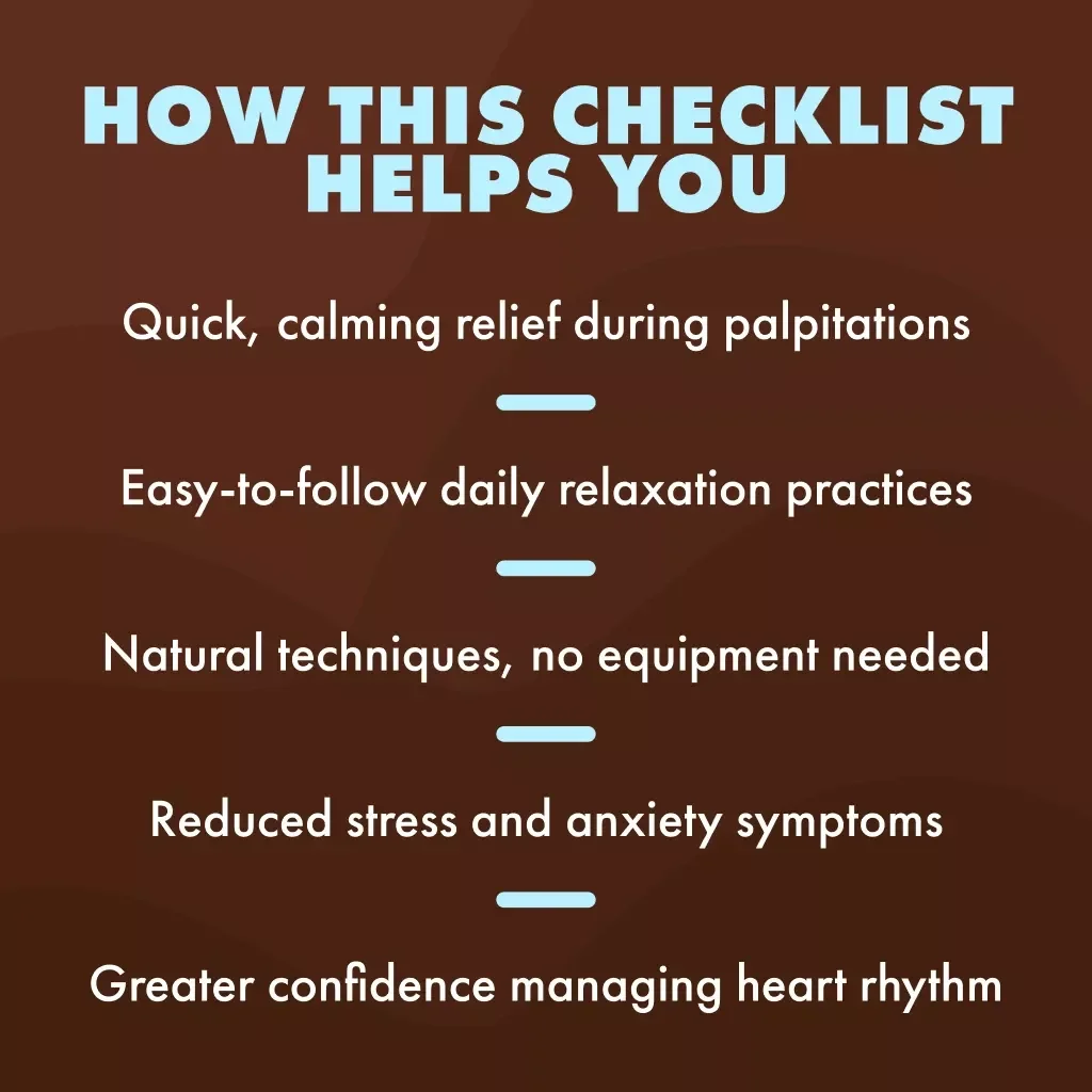 Relaxation Techniques Checklist for Palpitations | Digital Download Self-Care Guide, eBook & Printable Wellness Resource for Stress Relief