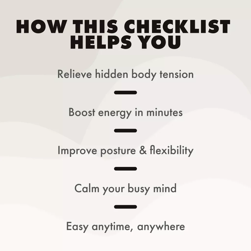 5-Minute Full-Body Tension Release Routine | Digital Wellness Checklist | Instant Download for Stress Relief, Relaxation & Daily Energy Boost