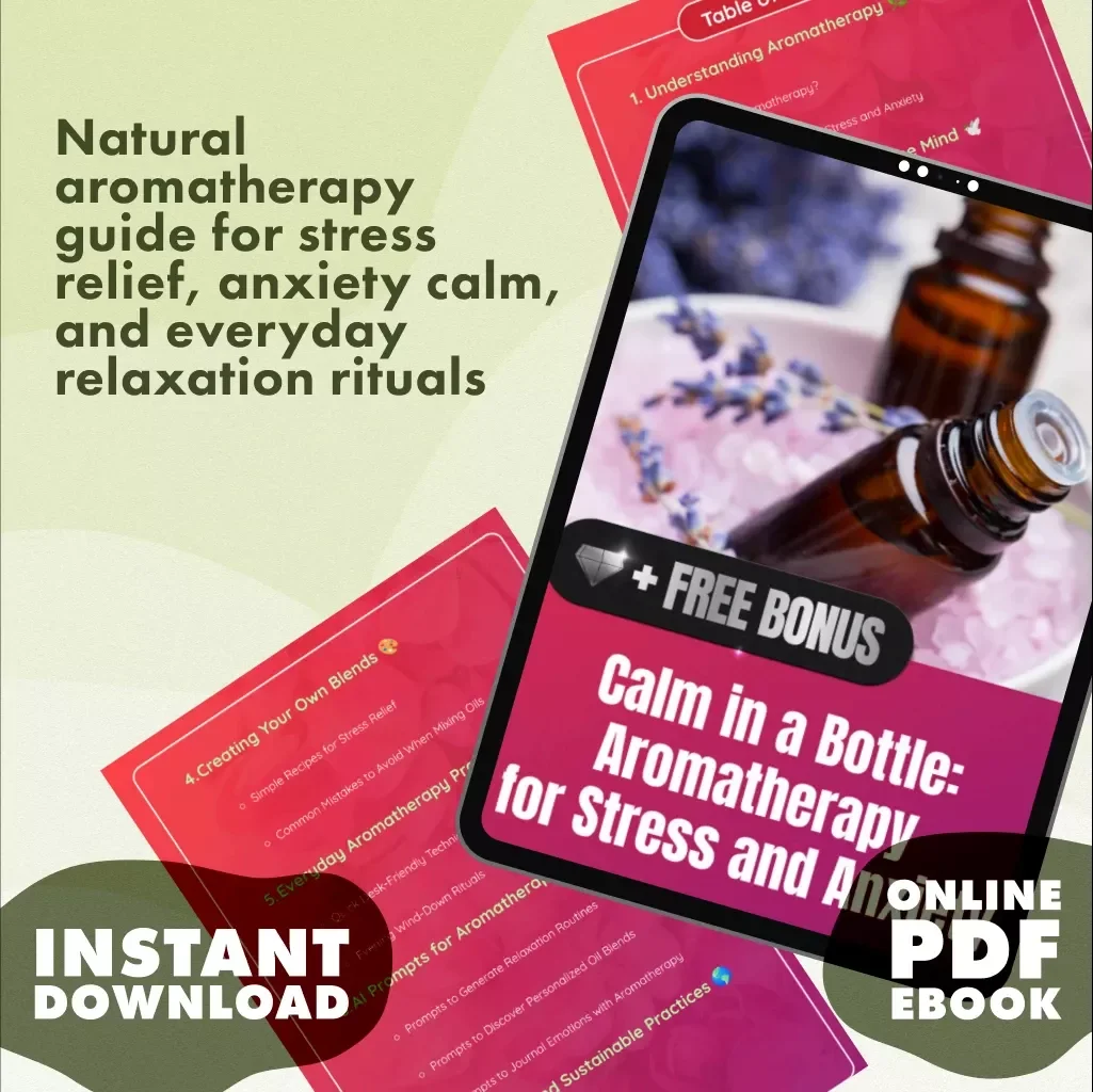 Calm in a Bottle: Aromatherapy for Stress and Anxiety | Relaxation eBook, Essential Oils Guide, Stress Relief, Anxiety Support, Digital Download
