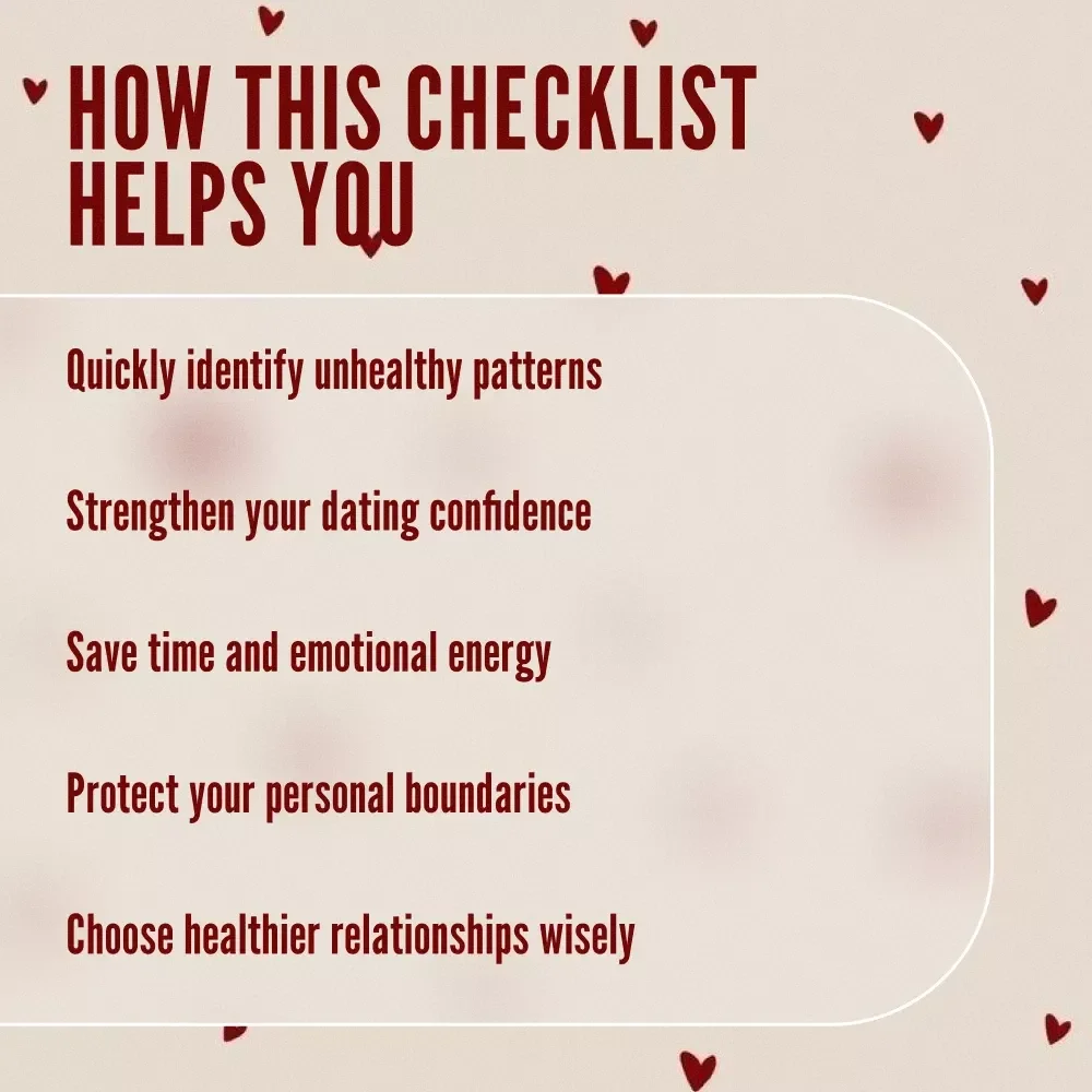 Early Dating Warning Signs Checklist | Relationship Red Flags Guide | Printable Digital Download for Recognizing Early Warning Signs in Dating