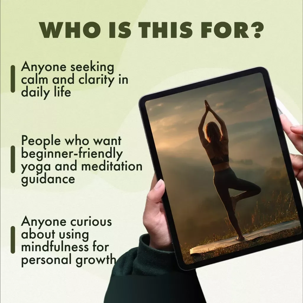 Discover Balance Through Yoga Mindfulness | Digital eBook Guide for Stress Relief, Meditation, and Daily Mindful Living