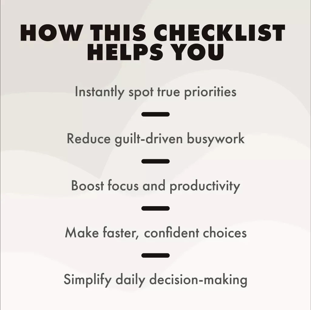 Must vs Should: Your Daily Filter Cheat Sheet | Productivity Checklist, Digital Download, Time Management Guide