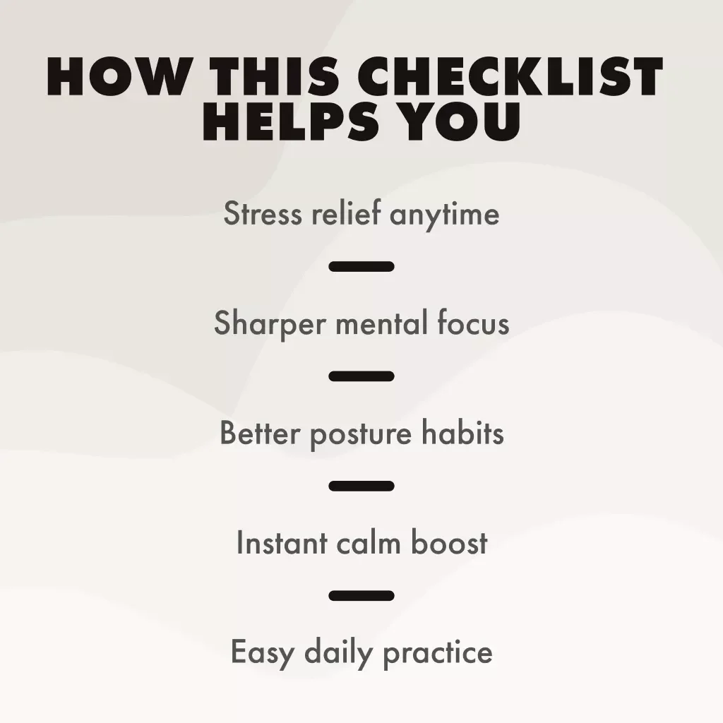 One-Minute Mini-Meditation Checklist You Can Do at Work | Instant Stress Relief | Digital Download Mindfulness Guide for Desk Workers, Busy Professionals & Office Wellness