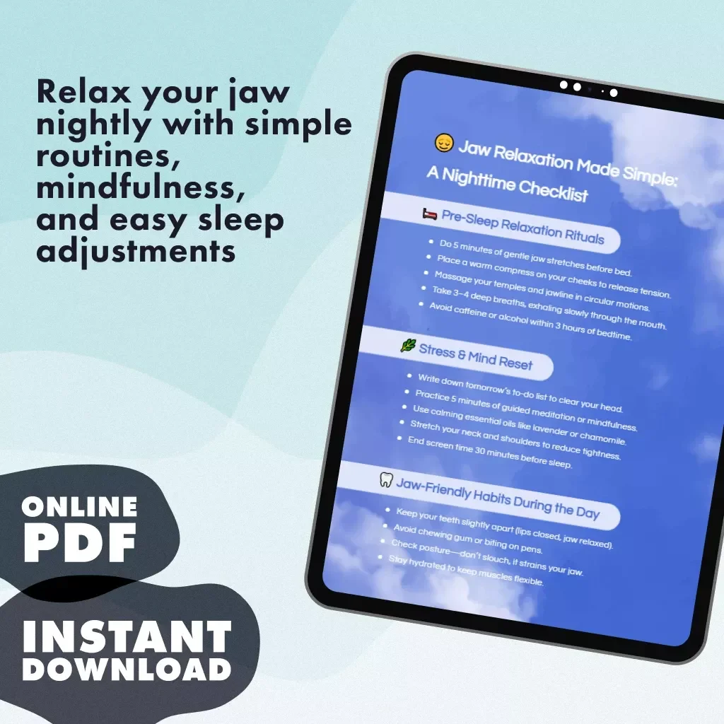 Jaw Relaxation Made Simple: A Nighttime Checklist – Digital Guide on How to Relax Your Jaw When Sleeping for Stress Relief and Better Sleep