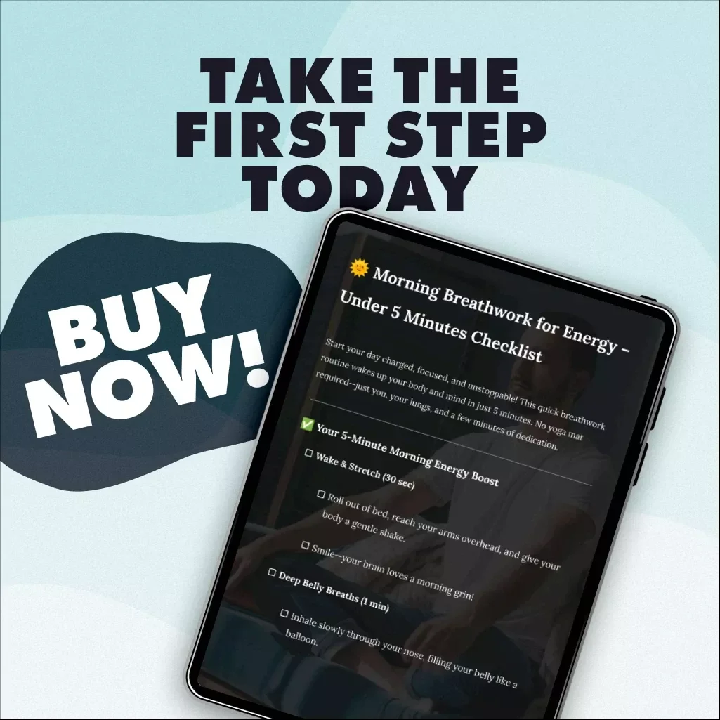 Morning Breathwork for Energy – Under 5 Minutes Checklist | Daily Energy Boost, Quick Morning Routine, Digital Wellness Download