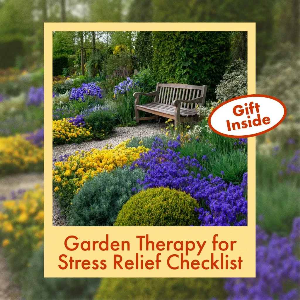 Garden Therapy for Stress Relief Checklist | Garden Therapy for Stress Relief Daily Planner | Mindful Gardening Rituals eBook & Printable Self-Care Guide