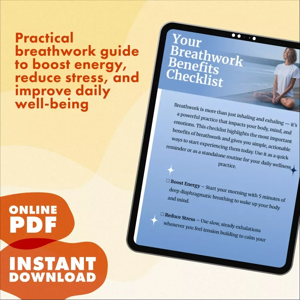 Your Breathwork Benefits Checklist | Digital Download eBook, Wellness Guide, Stress Relief, Meditation, Mindfulness, Relaxation Routine