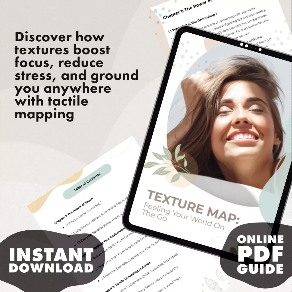 Texture Map: Feeling Your World on the Go | Guide for Stress Relief, Focus & Tactile Grounding | Digital Download eBook & Checklist